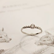 Image of platinum rose-cut diamond semi-eternity ring