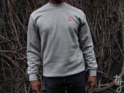 Image of All Things Regular Crewneck Light Heather Grey/Red