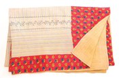 Image of Indian Rainbow Quilt with Red Border