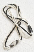 Image of Three Strand Fresh Water Pearl and Black Onyx Necklace