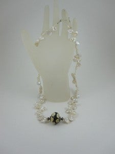 Image of Keshi Pearl and Lampwork Necklace