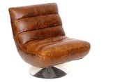 Image of 1970's Italian Leather Swivel Chair