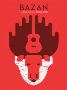 Image of Bazan: 2011 Living Room Tour Poster RED 18x24" - LIMITED EDITION