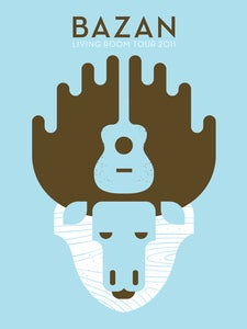 Image of Bazan: 2011 Living Room Tour Poster Blue 18x24" - LIMITED EDITION