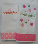 Image of Embroidered Burp Cloth SET of any 2