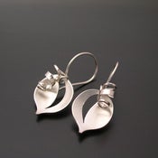 Image of Leaf and Tendril Earrings - All Silver