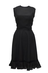  Vintage 1950s Marcel Fenez Black Sheer Dress :  black dress vintage shop vintage clothes lbd