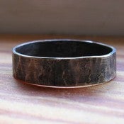 Image of Handmade Rustic Distressed Sterling Ring for Men or Women