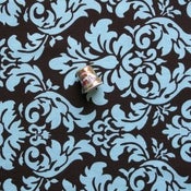 Image of Blue & Brown Damask