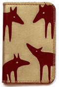 Image of Brown & Gold Foxes Double Card Holder