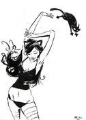 Image of Brizl art piece "Lady and her stunt cat"