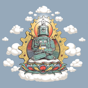 Image of Buddha Bot Shirt - Women's Blue
