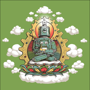 Image of Buddha Bot Shirt - Mens/Unisex Green