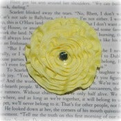 Image of Soft Yellow Ribbon Rosette Hair Clip