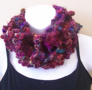 Image of Sari Silk Cowl with Buttons Pattern By Chriss!