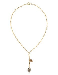 Image of Vintage Vermeil and Rhinestone Globe Drop Necklace 