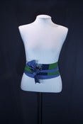 Image of Navy & Green Patch Belt & Scarf - LU0842