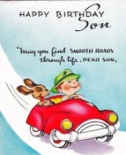 Image of Vintage Greeting Card - Happy Birthday Son  - 1940s