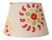 Image of 18" Marrakech Lampshade: Natural/Cherry Red