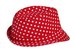 Image of   "Penelope" Red and White Polka Dot Fedora  