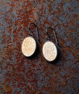 Image of Small Scrimshaw Centipede Earrings