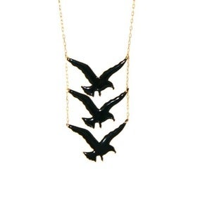 Image of 3 Black Birds Necklace
