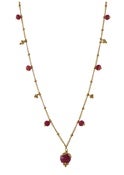 Image of Bud Necklace, Gold Fill & Vermeil w. Stones, 18"