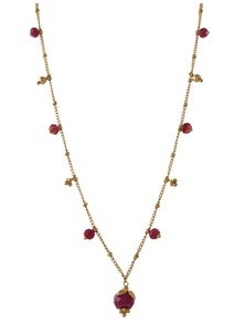 Image of Bud Necklace, Gold Fill & Vermeil w. Stones, 18"