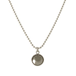 Image of Small Faceted Setting Necklace, Sterling Silver