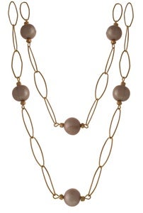 Image of Oval Link Necklace w. Champagne Pearl, Gold Fill & Vermeil 