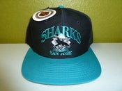 Image of VINTAGE SAN JOSE SHARKS SNAPBACK DEADSTOCK NHL
