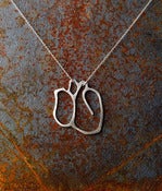 Image of Sterling Silver Anatomical Heart Necklace