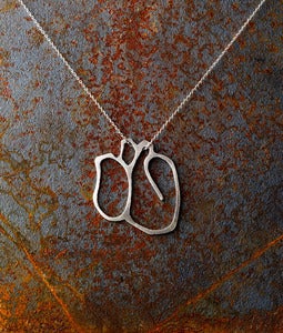 Image of Sterling Silver Anatomical Heart Necklace