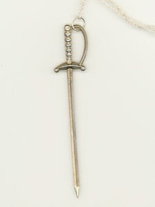 Image of Solid Sterling Silver Cocktail Sword Pendant