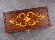 Image of Exotic Wood Shears Case (Hand Carved Detail)