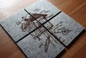 Image of sweet cuckoo clock diagram felt coasters