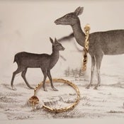 Image of gold floral earrings.....  {手彫りフローラル･ピアス}
