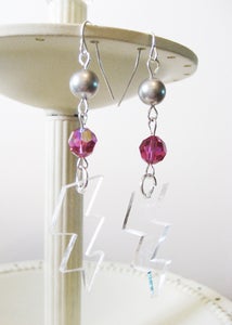 Image of Clear High Voltage Earrings [Available in 4 colors]