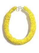 Image of Yellow Kangaroo Leather Neckpiece with Sterling Silver Clasp
