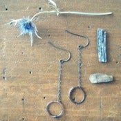 Image of distressed hammered circle dangle earrings