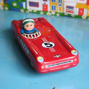 Image of Vintage Tinplate Toy Racing Car