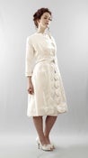 Image of Dalzell – silk duchess satin scalloped coat 