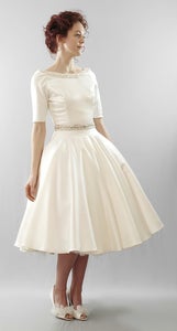 Image of Christy – Silk duchess satin full skirt gown