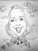 Image of BLACK & WHITE CARICATURES FROM PHOTOS (Single) Sent to your home 11x14