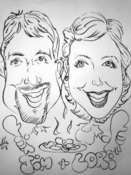 Image of BLACK & WHITE CARICATURES FROM PHOTOS (Couples) Sent to your home 11x14
