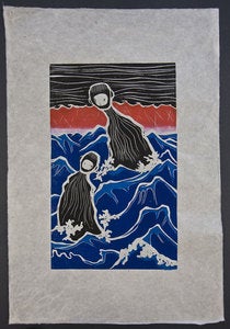 Image of Woodblock Print: Alex Diamond | The Tokuzo Twins (Into The Night WP#02)