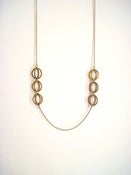 Image of Vintage Geometric Brass Orb Long Necklace