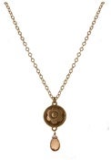 Image of Poppy Pendant w. Briolette, Gold Fill & Vermeil w. Stone