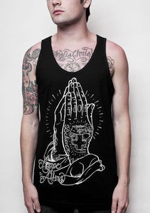 Image of "Praying Hands" on Black Tank Top