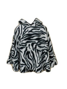 Image of Zebra Print Fleece Poncho 